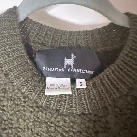 Peruvian Connection Boulce Women’s Army Green 100% Wool Sweater Small - Picture 3 of 7